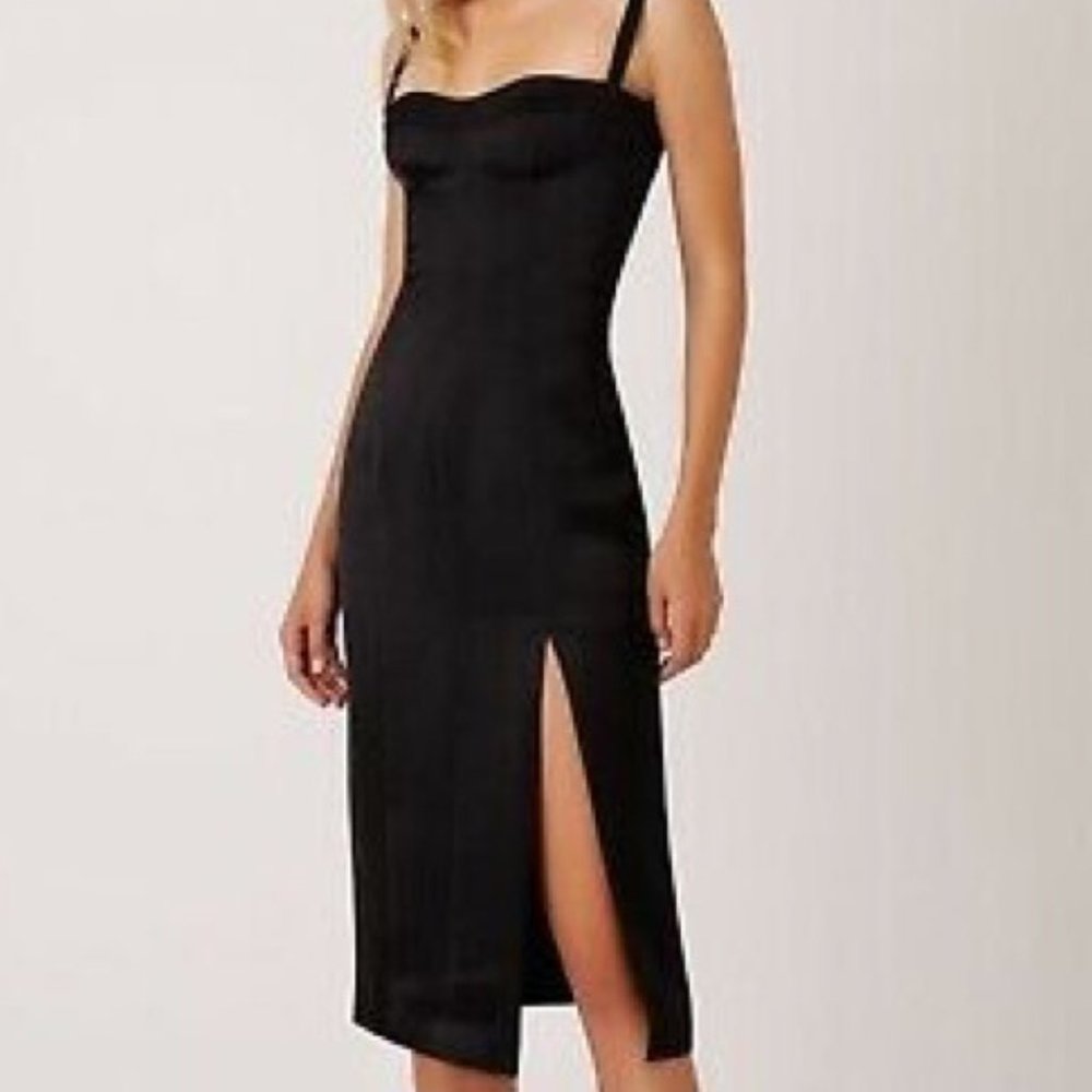 Black Silk Midi Dress NWT - Alexis Yates